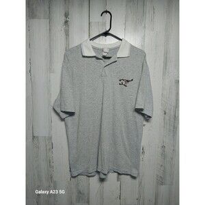 Looney Tunes 1997 Gray Short Sleeve Polo Size Medium Taz Embroidered